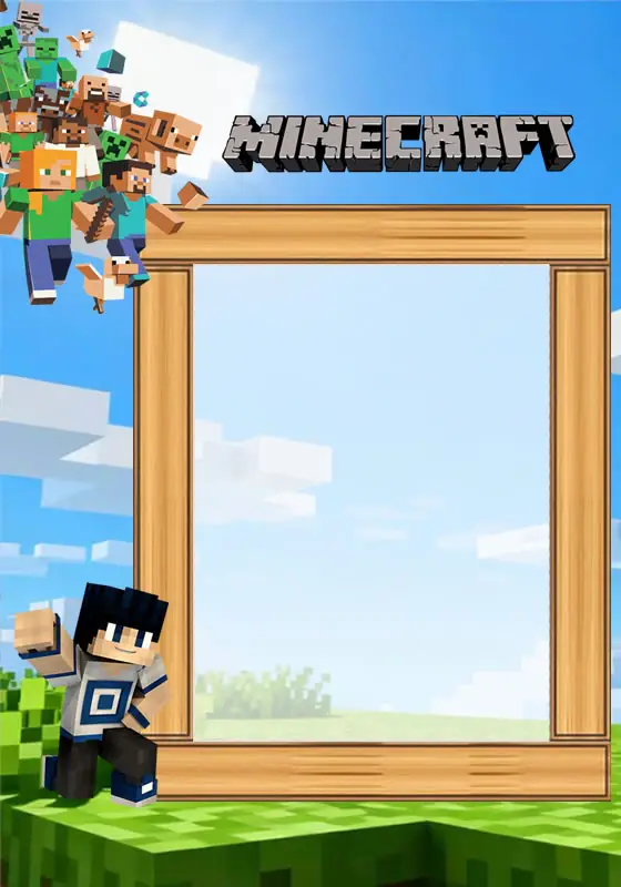 Convite digital de Aniversário, Aniversário Infantil modelo Minecraft – VemFesta
