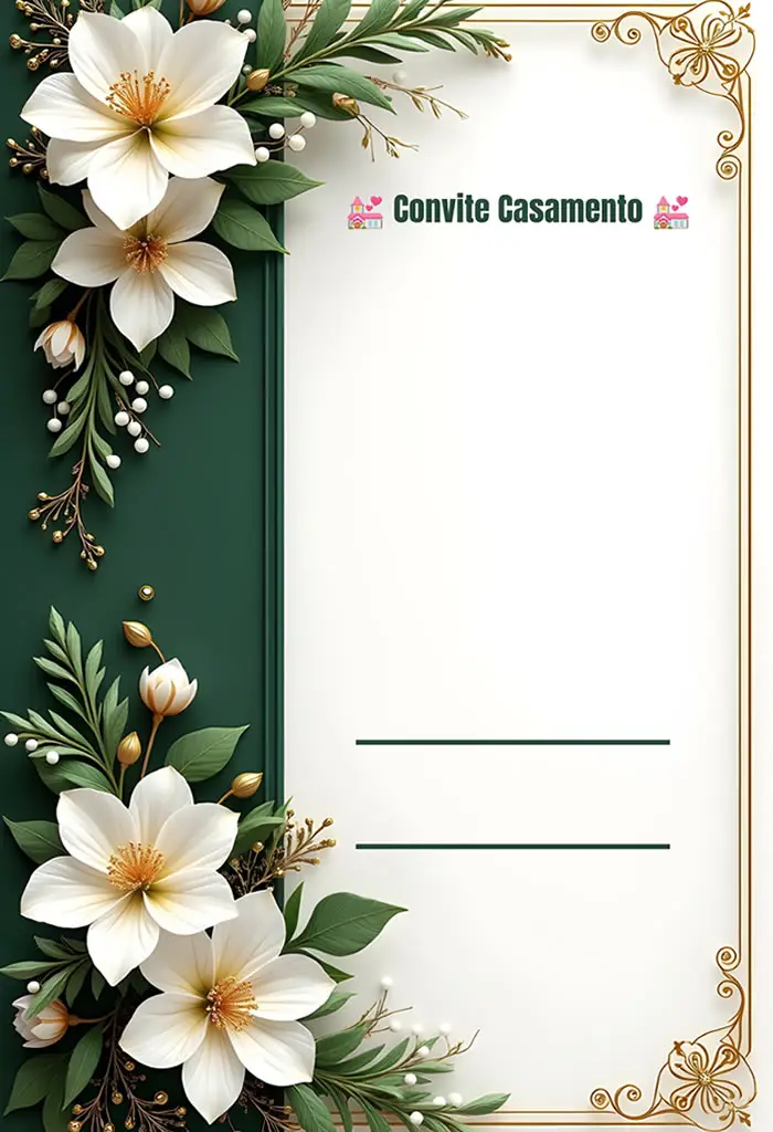 Convite Casamento Grátis para Editar