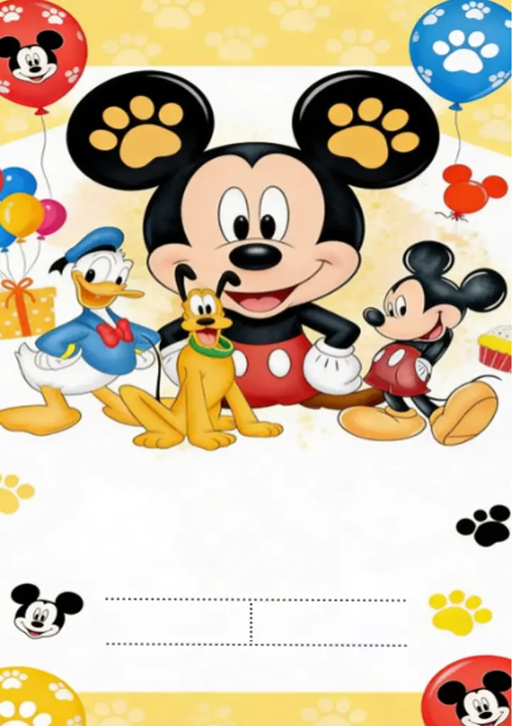 Mickey Pronto para Imprimir